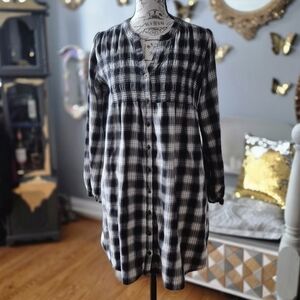 Knox Rose Indie Sleaze Y2K Grunge Black and White Plaid Dress XS